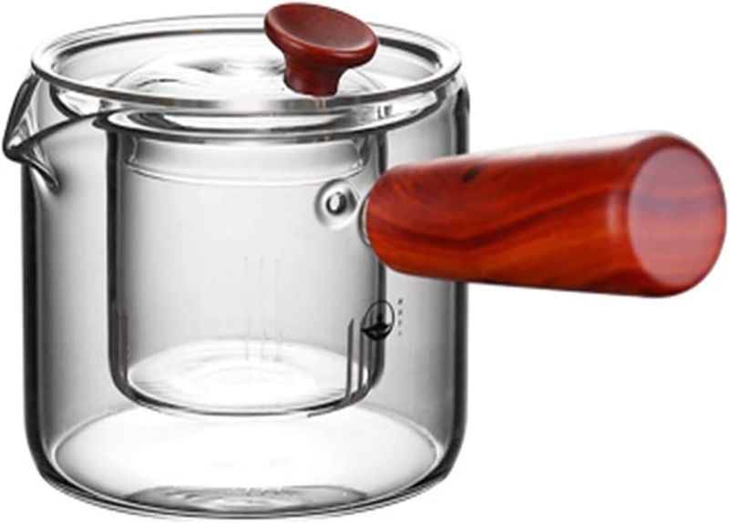 Glass Heat Resistant Style Side Handle Glass Teapot - 2 Pack