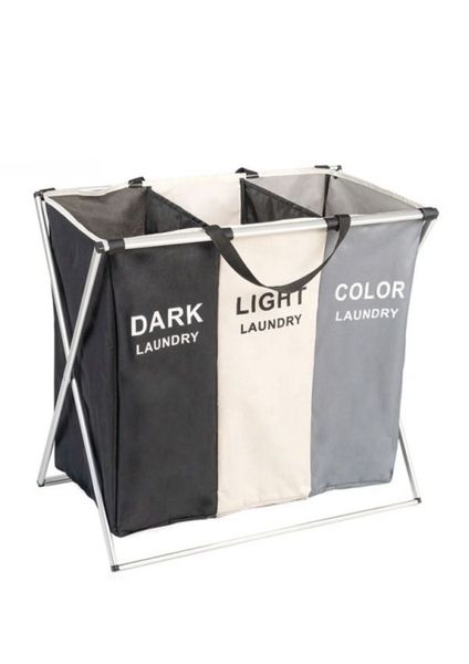 Dream World 3 Compartments For Dorm Room Washing Storage Laundry Hamper