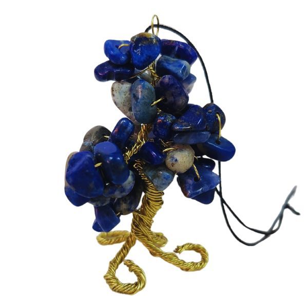 Lapis Lazuli Gem Tree Rearview Mirror Charm