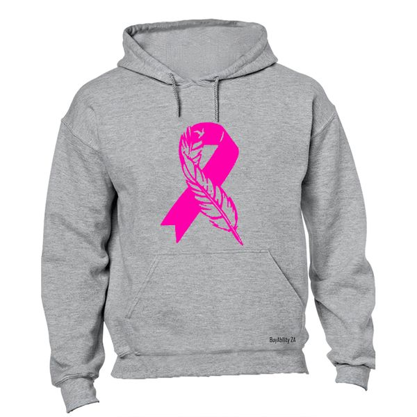 Cancer Feather - Mens - Hoodie - Grey
