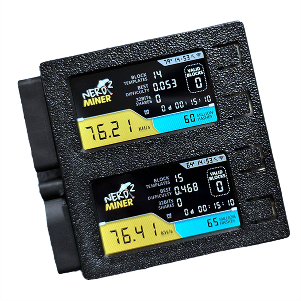 for Nerdminer V2 Duo 156K/S Dual Screen Btc Solo Compatible with Universal