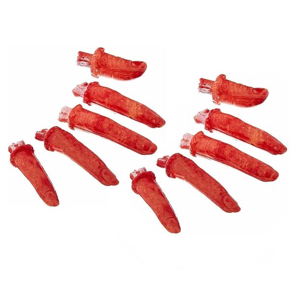 Halloween Severed Bloody Finger Props (10 Piece)