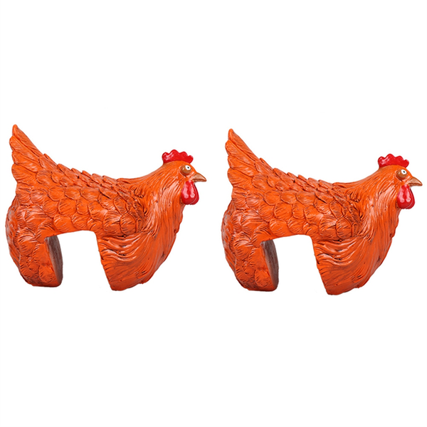 Funny Chicken Statue Farm Art Backyard Garden Decoration Orange