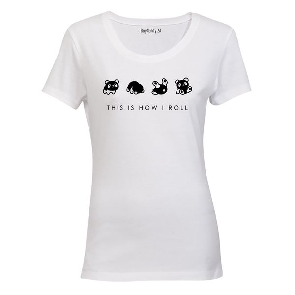 How I Roll - Panda - Ladies - T-Shirt - Black