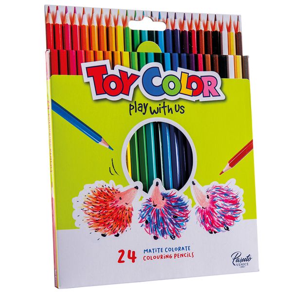 Toy Color - Junior Hexagonal Colored Pencils - 24 Pack with 3mm Lead