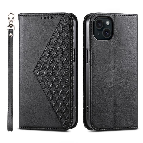 Diamond Calf Magnetic Phone Case Compatible with iPhone 15 Pro Max