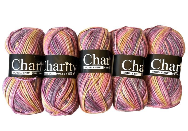 Elle Charity DK Print 100 % Acrylic Yarn (5 x 100g)