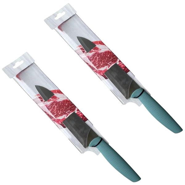 Piece Sky Blue &amp; Silver Utility Knife Set - 23.5cm.