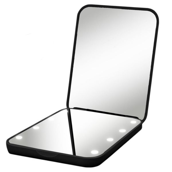 Travel Makeup Mirror with Lights, Portable Beauty LED Vanity Mirror - White