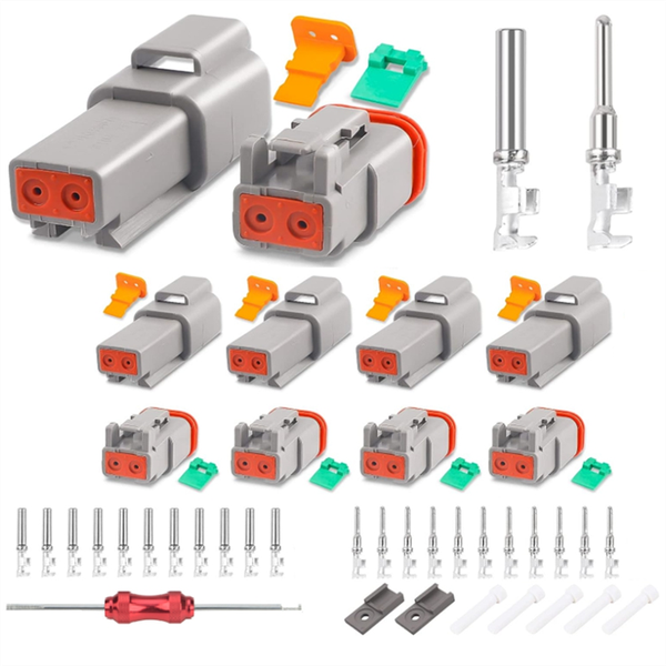 5 Set 2 Pin Dt Connector Kit Waterproof Dt Connector