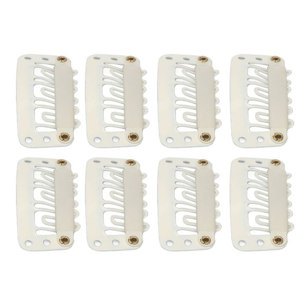Hairpiece Comb Clips U Shape 6 Teeth Beige