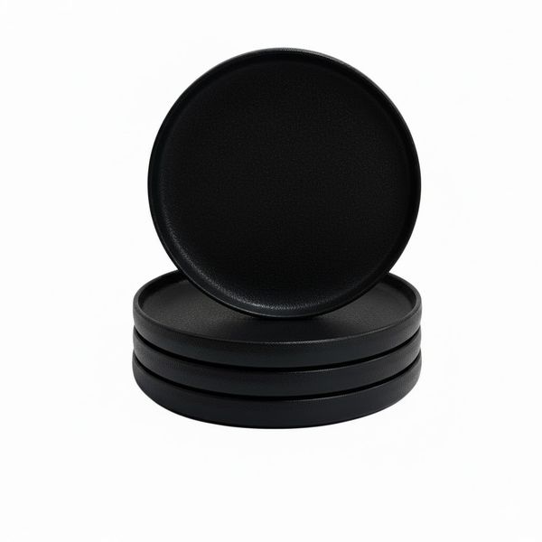 Black Matte Sideplate Set of 4 (20.5CM × 2.5CM)