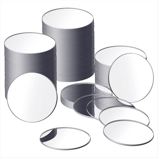 25Pcs Mini Adhesive Small Round Mirror For Crafts(3 Inch In Diameter)