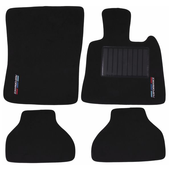 4-Piece Carpet Set Compatible with BMW X5 (Black)