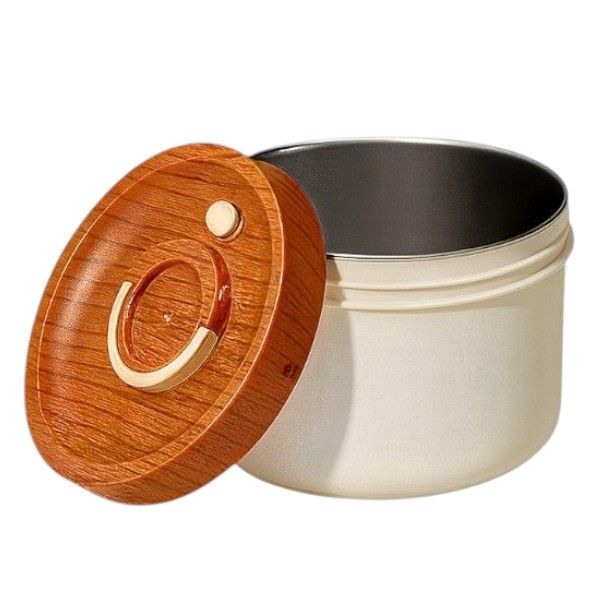 Modern Travel Storage Container With Wooden Lid
