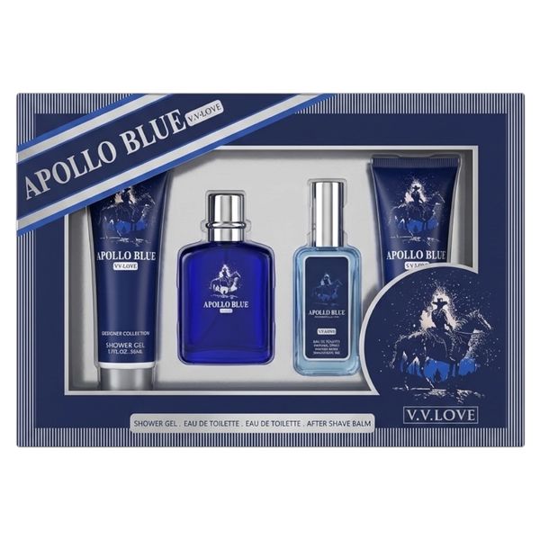 Pack of 4 - V.V.LOVE Apollo Blue Fragrance Eau de Toilette Gift Set EDT
