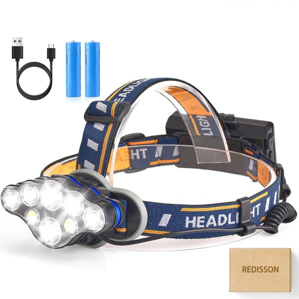 Super Bright Rechargeable Headlamp,3000Lumen,Ultra-Long,for Outdoor Camping