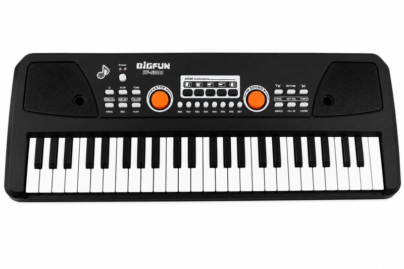 Bigfun 61-Key Electronic Keyboard Piano with Microphone - Educational Music
