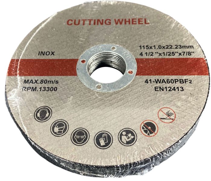 Cutting Disc - 115mm x 1mm x 22.2mm (10 Pack)