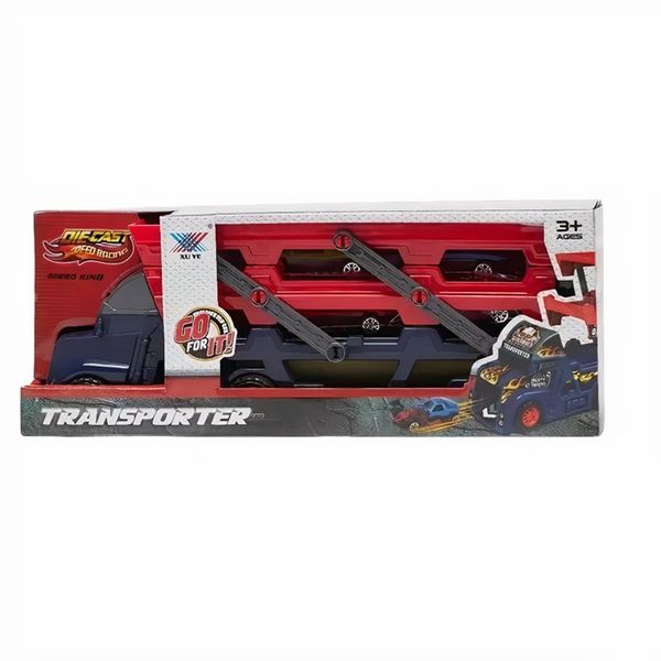 Speed King - Transporter Truck &amp; 6 Die Cast Cars