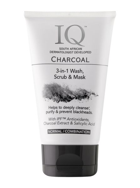 IQ Charcoal 3-in-1 Wash, Scrub &amp; Mask - 150ml