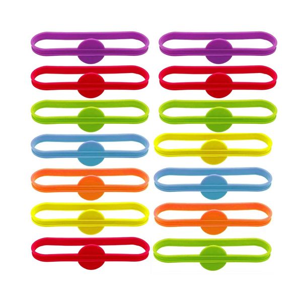 24Pieces Silicone Drink Markers Wine Glass Bottle Strip Tag Marker Bands