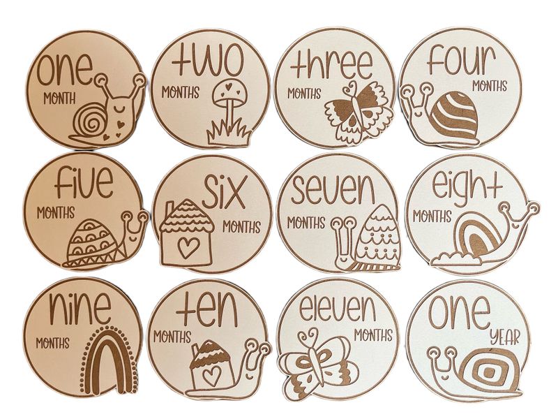 Snail Themed Milestone Cards