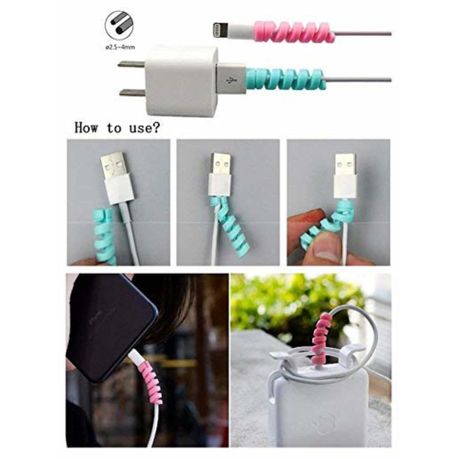 16 Piece) Spiral Charger Cable Protector Date Cable Saver Charging | Buy  Online in South Africa 