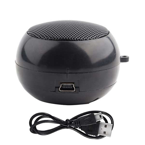 Mini Portable Travel 3.5mm Loud Speaker Builtin Battery Black