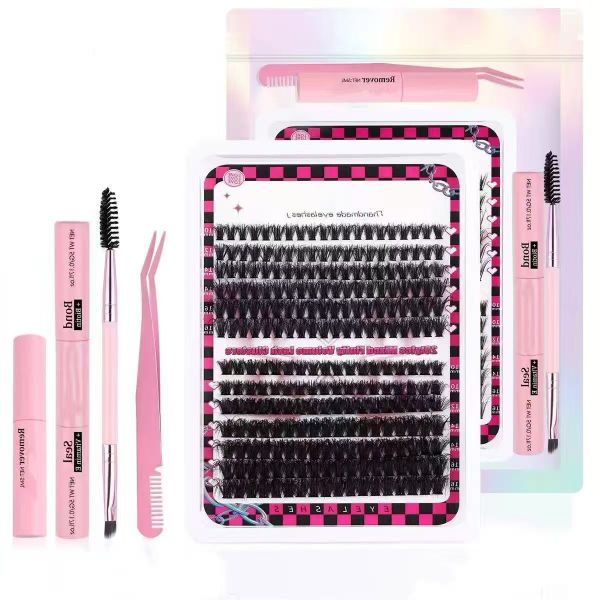 Fluffy and Thick Single Eyelashes Set 260 Pieces DIY Eyelash Clusters