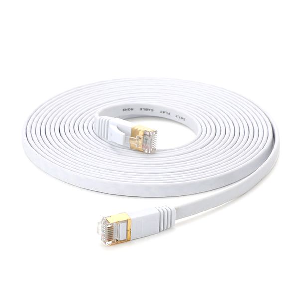 20m Cat7 Ethernet Cable 10Gbps 600MHz Flat White