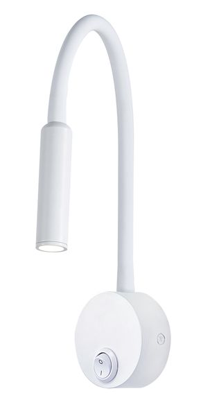 3 Watt LED Slim line Flexible Bedside Wall Light