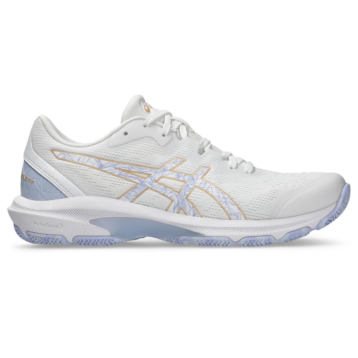 Asics Women's Netburner Shield FF Netball Shoes - White/Blue Fade