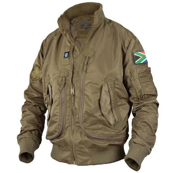 Tactical Bomber Jacket For Men MA-1 Men's Military Jacket -Desert Khaki