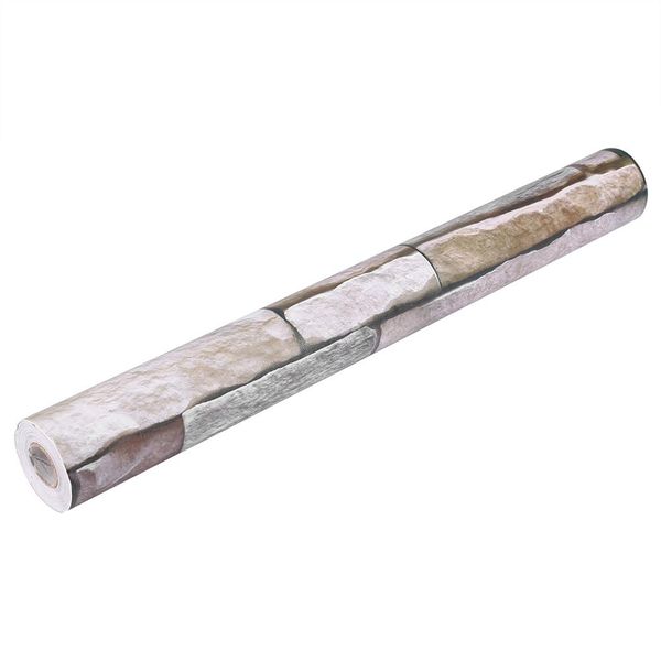 Self Adhesive PVC Wallpaper Roll 45x1000cm 3D Stone Sticker for Home Decor