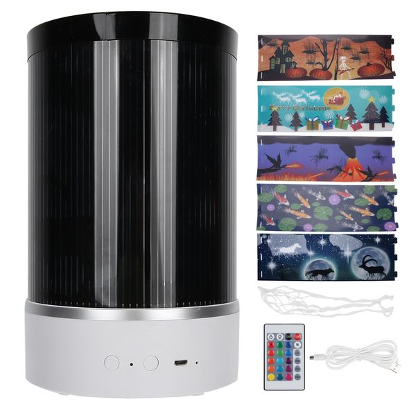 Mini USB - Rechargeable Remote - Control LED Projection Night Light (White)