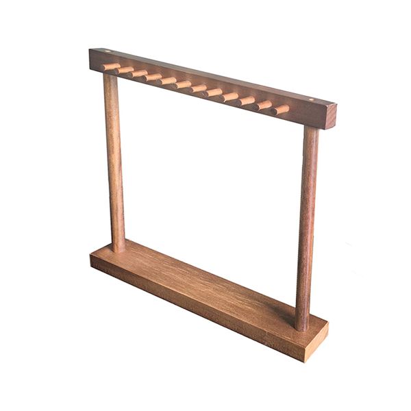 24-Hooks Wooden Jewelry Necklace Bracelet Bangle Hanger Display Stand Tray
