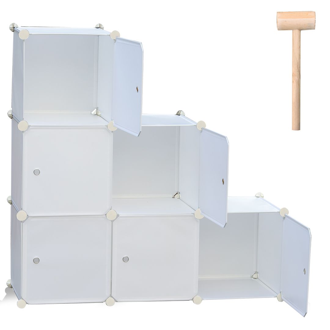 Storage Cube Organiser with Door Plastic Closet Cabinet (Set of 6), Shop  Today. Get it Tomorrow!