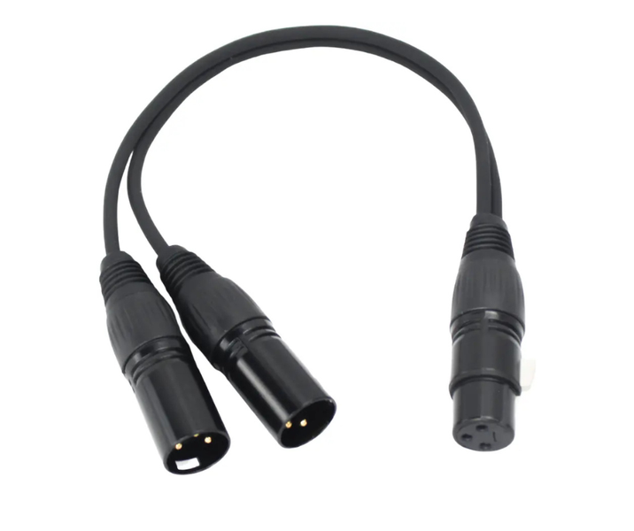 Pure Link PLK-XLRF-2XLRM Y Cable - XLR Female to 2 × XLR Male (30 cm)