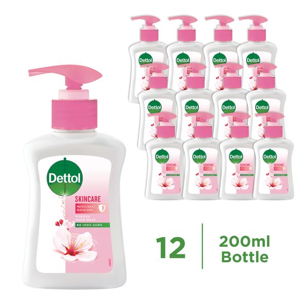 Dettol 12 x 200ml, Hygiene Liquid Hand Wash, Pump, Sensitive Skin