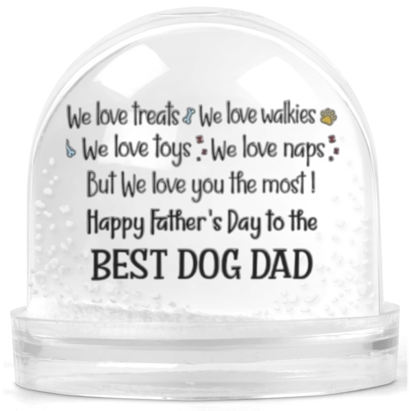 Happy Father's Day To The Best Dog Dad Gift Snow Globe