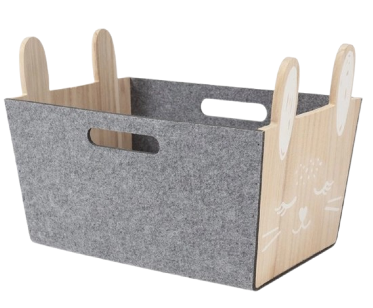 Felt Bunny Utility Crate, L45xw38xh38cm