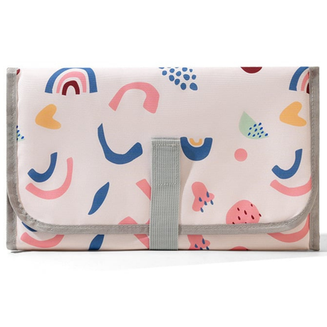 Bestby- Portable Baby Changing Mat /Diaper Pad with Storage-Pink Strawberry Image