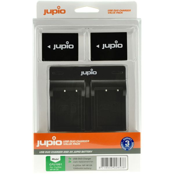 Jupio Value Pack x2 Battery for Fuji NP-W126S + USB Duo Charger