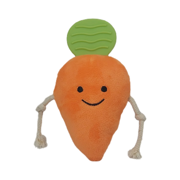 GNH Interactive Pet Squeaky Plush Toy - Carrot With Latex Stem