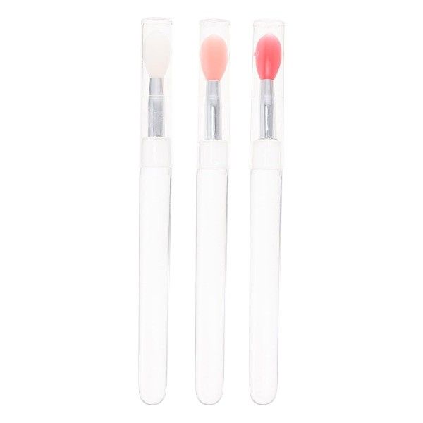 3 Piece - Silicone Covered Portable Lipstick Applicator Tool - Transparent