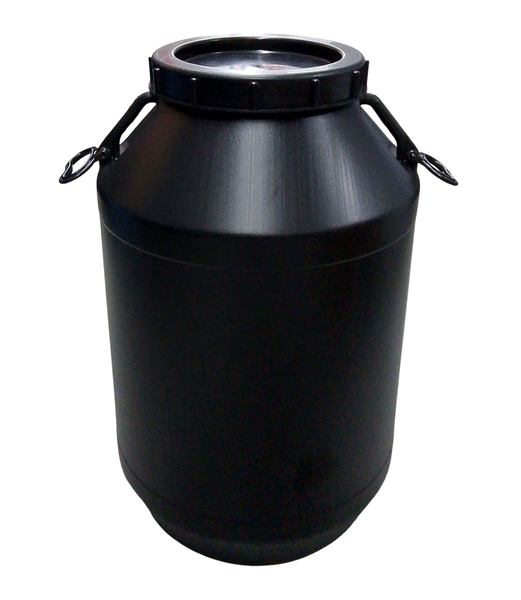100L Black Open Top Drum with Screw Lid &amp; Handles