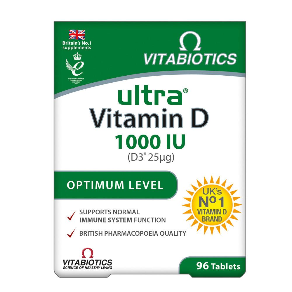 Vitabiotics Ultra Vitamin D Tablets 1000IU Optimum Level - 96 Tablets ...