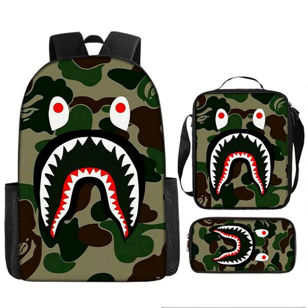 School Bag, Lunch Box, Pencil Case Shark image