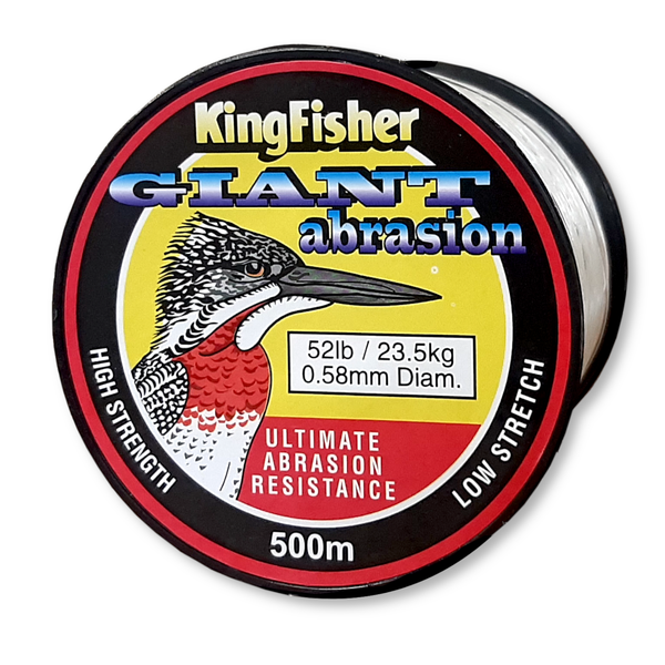 Kingfisher Giant Abrasion Nylon .58MM 23.5KG/52LB Colour Clear 500m Spool
